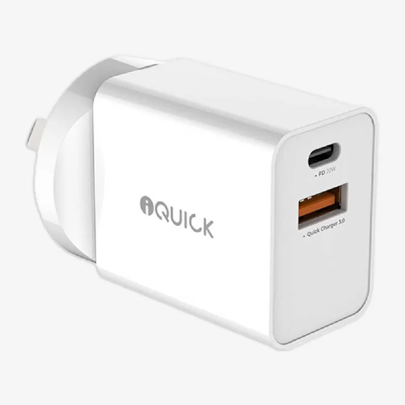 Fast Charger | iQuick 20W Dual-Port USB-C & USB-A