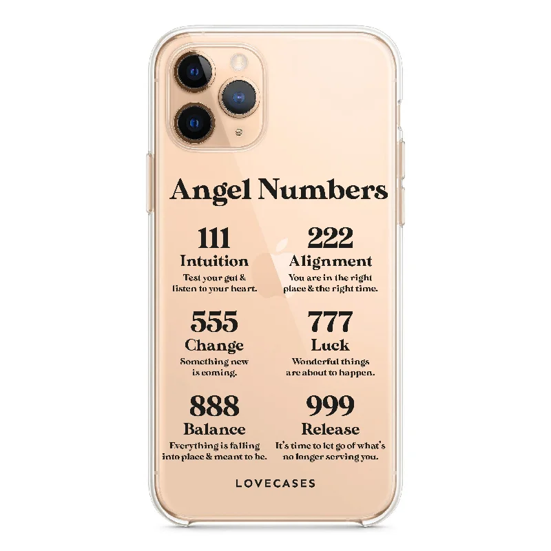 Black Angel Numbers Phone Case