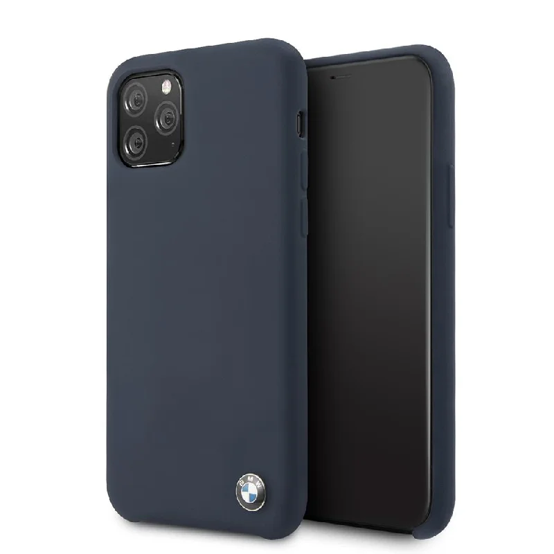 iPhone 11 Pro - Silicone Navy Signature Collection Metal Logo - BMW