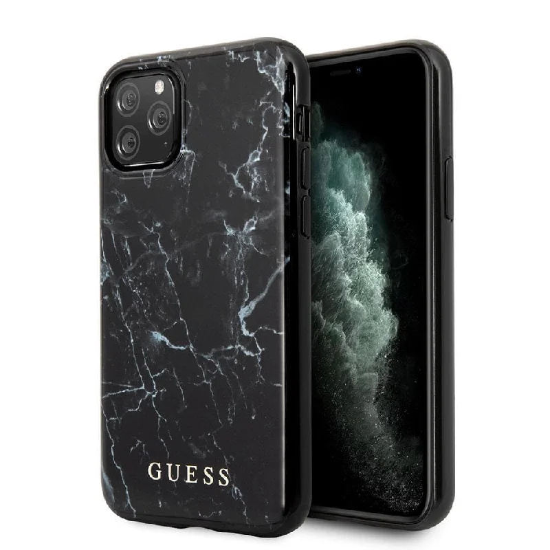 iPhone 11 Pro - Hard Case Black Marble Design - Guess