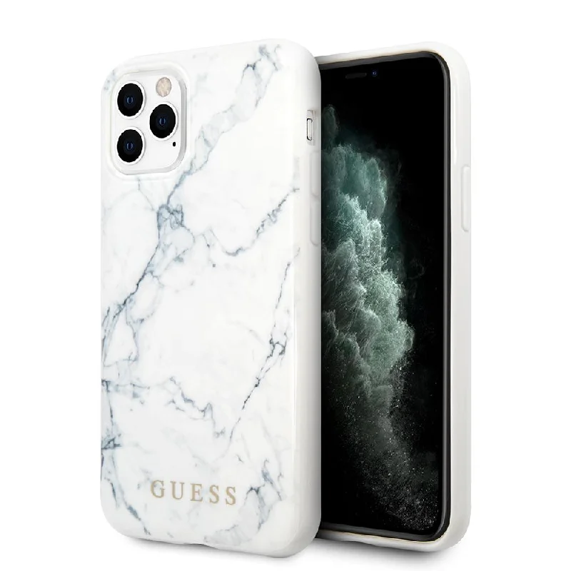 iPhone 11 Pro - Hard Case White Marble Design - Guess