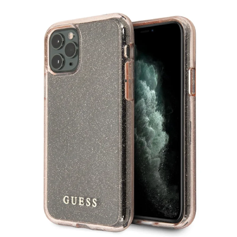 iPhone 11 Pro - Hard Case Pink Gliteter Edges - Guess