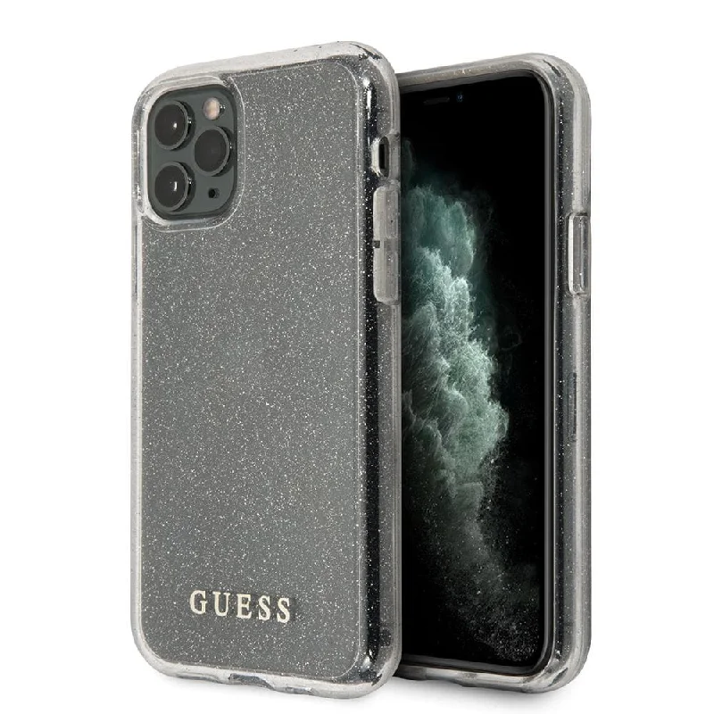 iPhone 11 Pro - Hard Case Clear Gliteter Edges - Guess