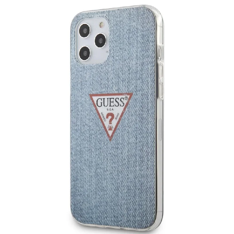 iPhone 11 Pro Max - Hard Case Blue Denim Triangle Logo - Guess