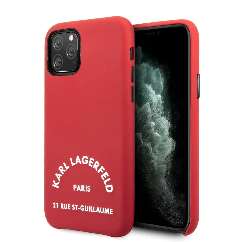 iPhone 11 Pro - PU Leather Red Smooth Embossed Rue St Guillaume - Karl Lagerfeld