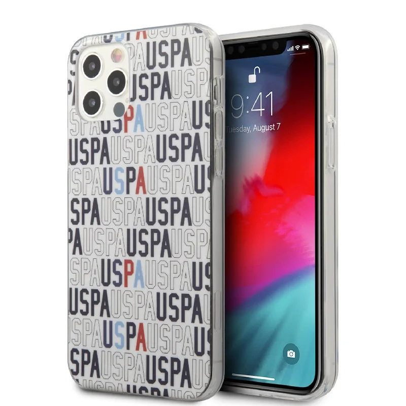 iPhone 12 / 12 Pro - Hard Case White Mania Print Logo - U.S. Polo Assn.