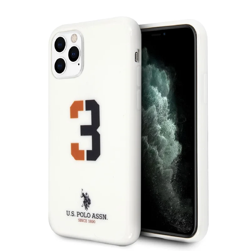 iPhone 11 Pro Max - Hard Case White Number 3 Bicolor With Logo Print - U.S. Polo Assn.