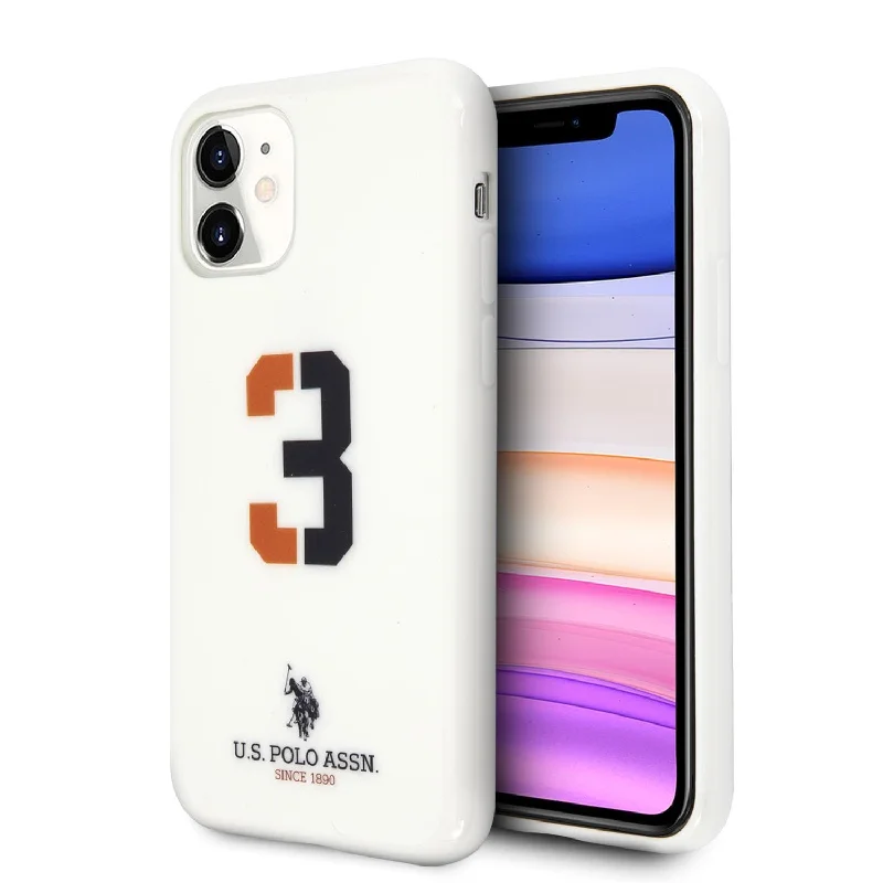 iPhone 11 - Hard Case White Number 3 Bicolor With Logo Print - U.S. Polo Assn.