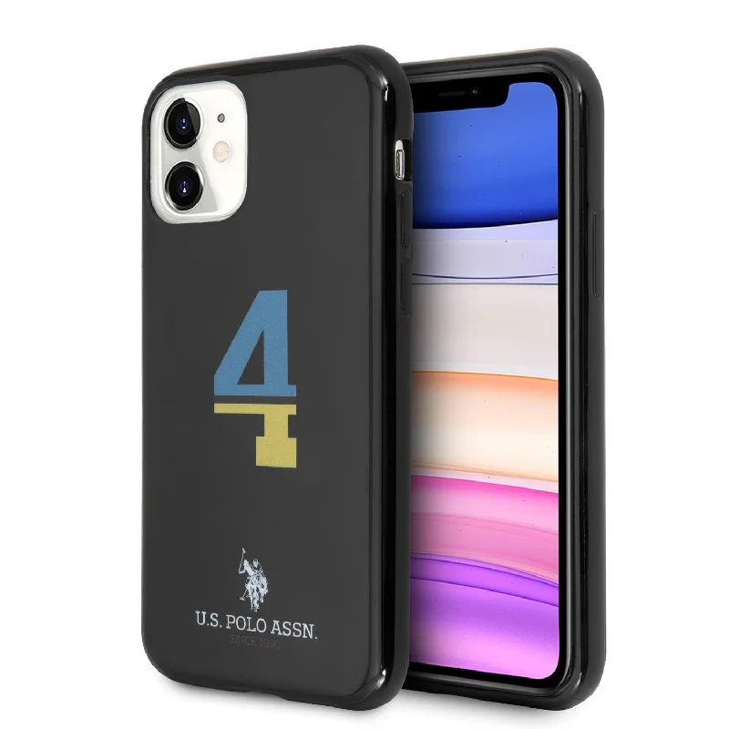 iPhone 11 - Hard Case Black Number 4 Bicolor With Logo Print - U.S. Polo Assn.