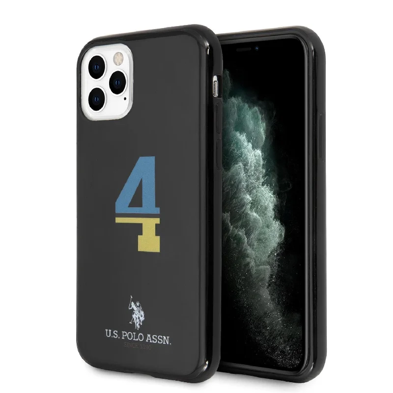 iPhone 11 Pro - Hard Case Black Number 4 Bicolor With Logo Print - U.S. Polo Assn.