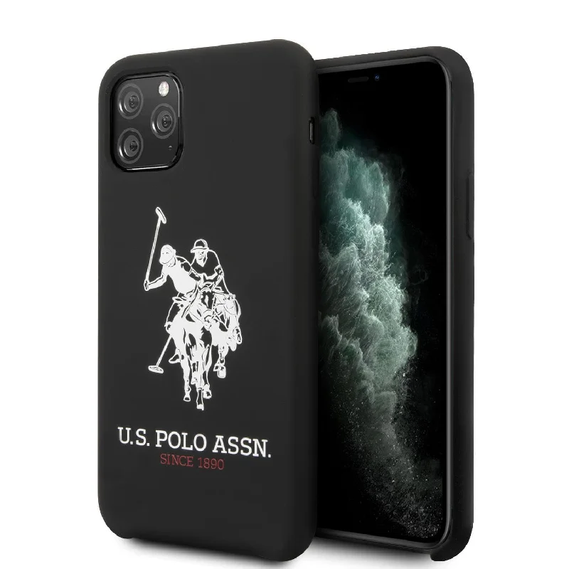 iPhone 11 Pro - Silicone Black Big Horse Logo Print And Microfiber Interior - U.S. Polo Assn.