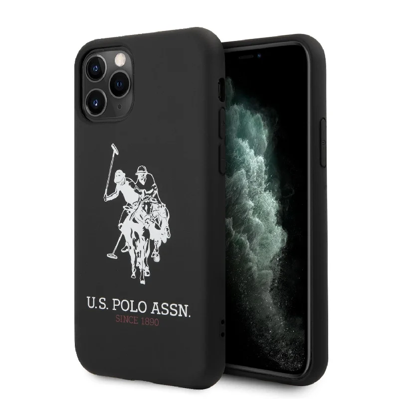 iPhone 11 Pro Max - Silicone Black Big Horse Logo Print And Microfiber Interior - U.S. Polo Assn.