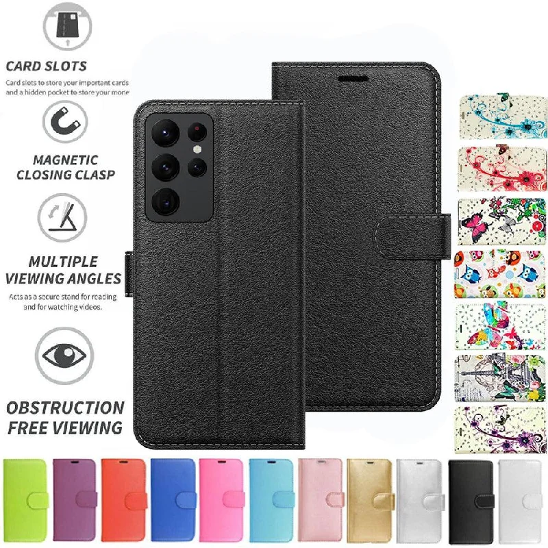 Samsung Galaxy S22 Ultra Flip Folio Book Wallet Case